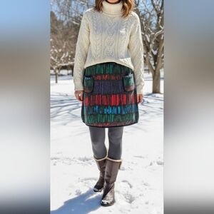 Aruyeh XL Sweater Knee Length Abstract Acrylic Nylon Skirt